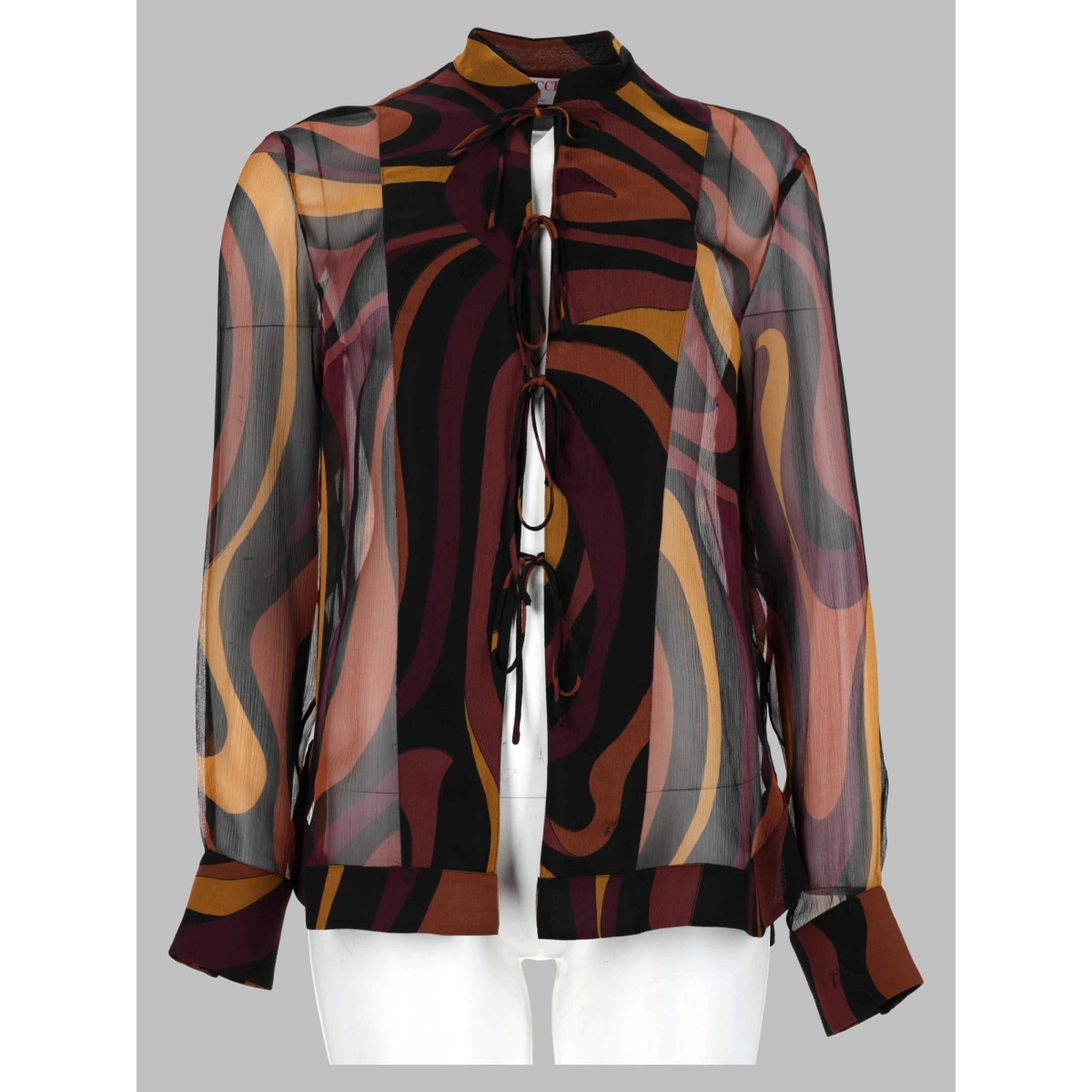 Camicia in Creponne Con Stampa "Marmo"