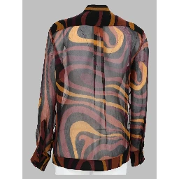 Camicia in Creponne Con Stampa "Marmo"