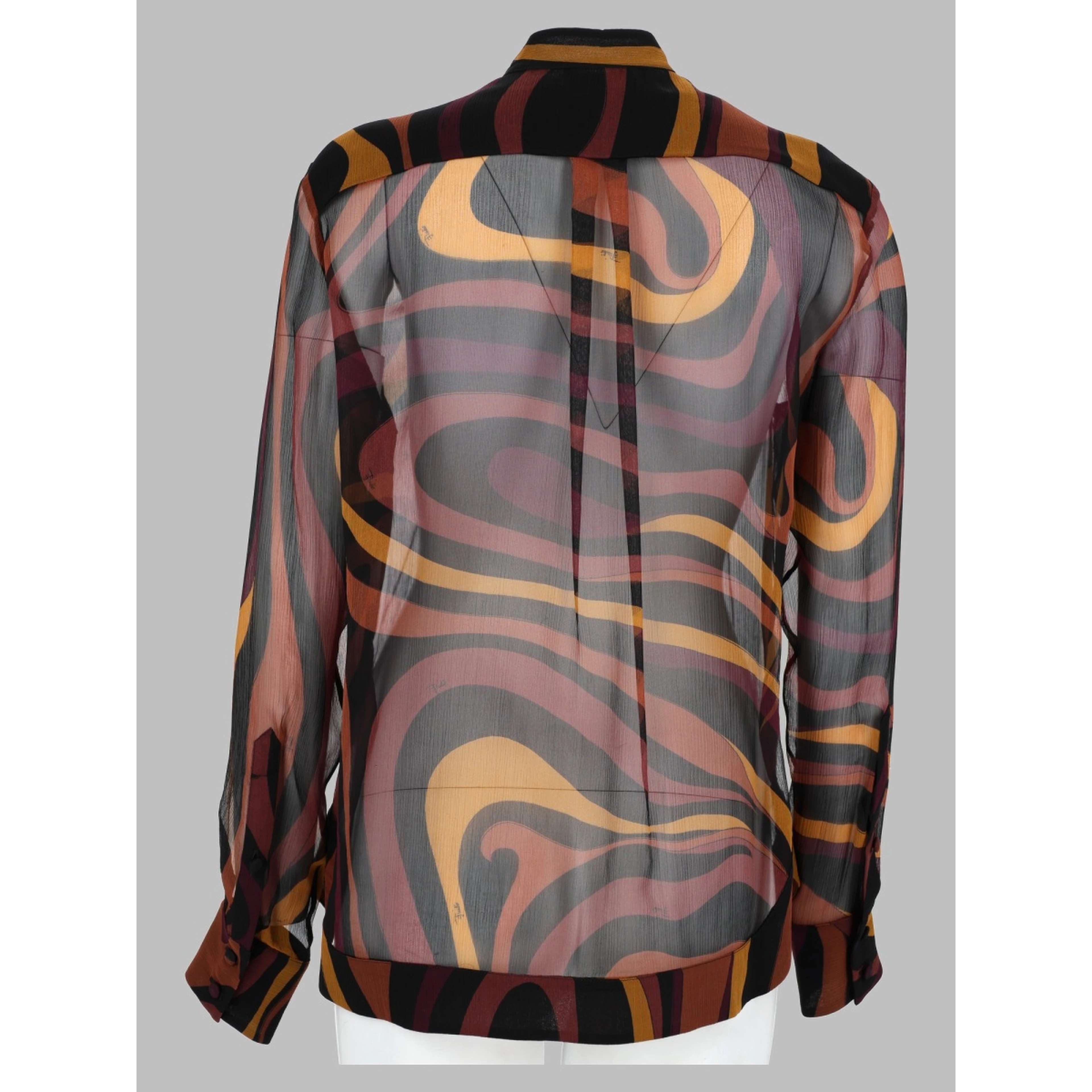 Camicia in Creponne Con Stampa "Marmo"