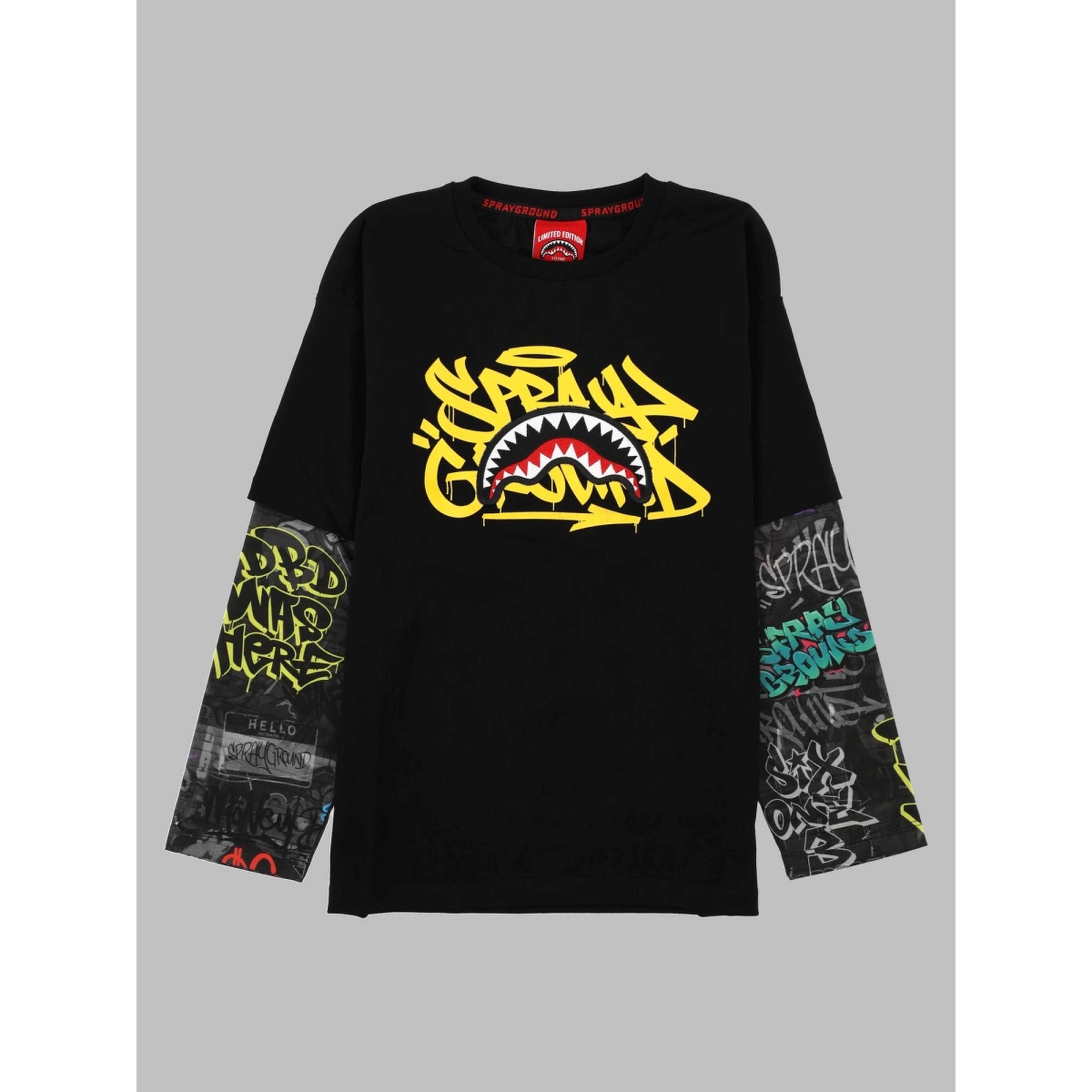 sprayground tag double
over t-shirt blk