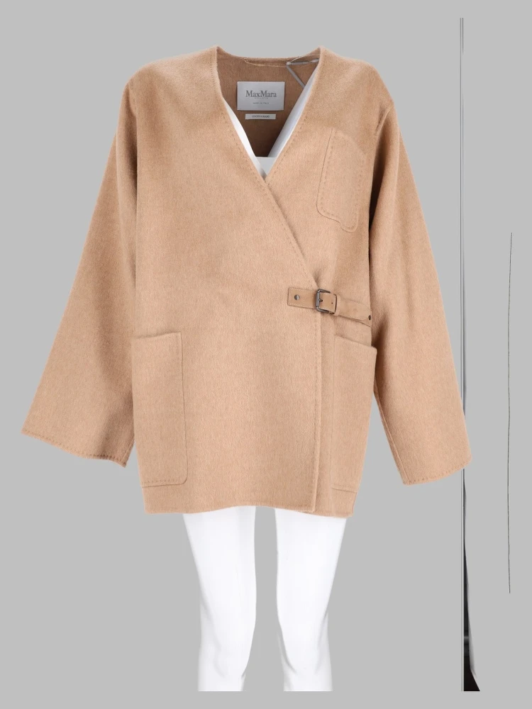 Cappotto Cardigan In Cammello e Mohair