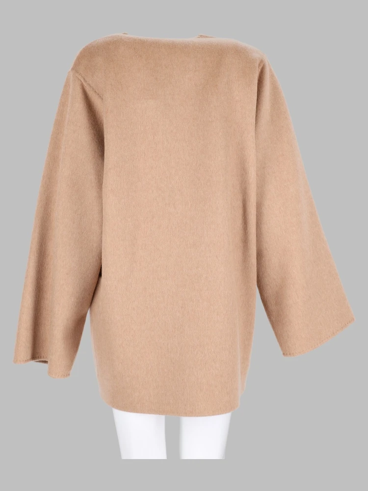 Cappotto Cardigan In Cammello e Mohair alternative