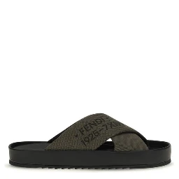 Bicolor Polyester Flat Sandals