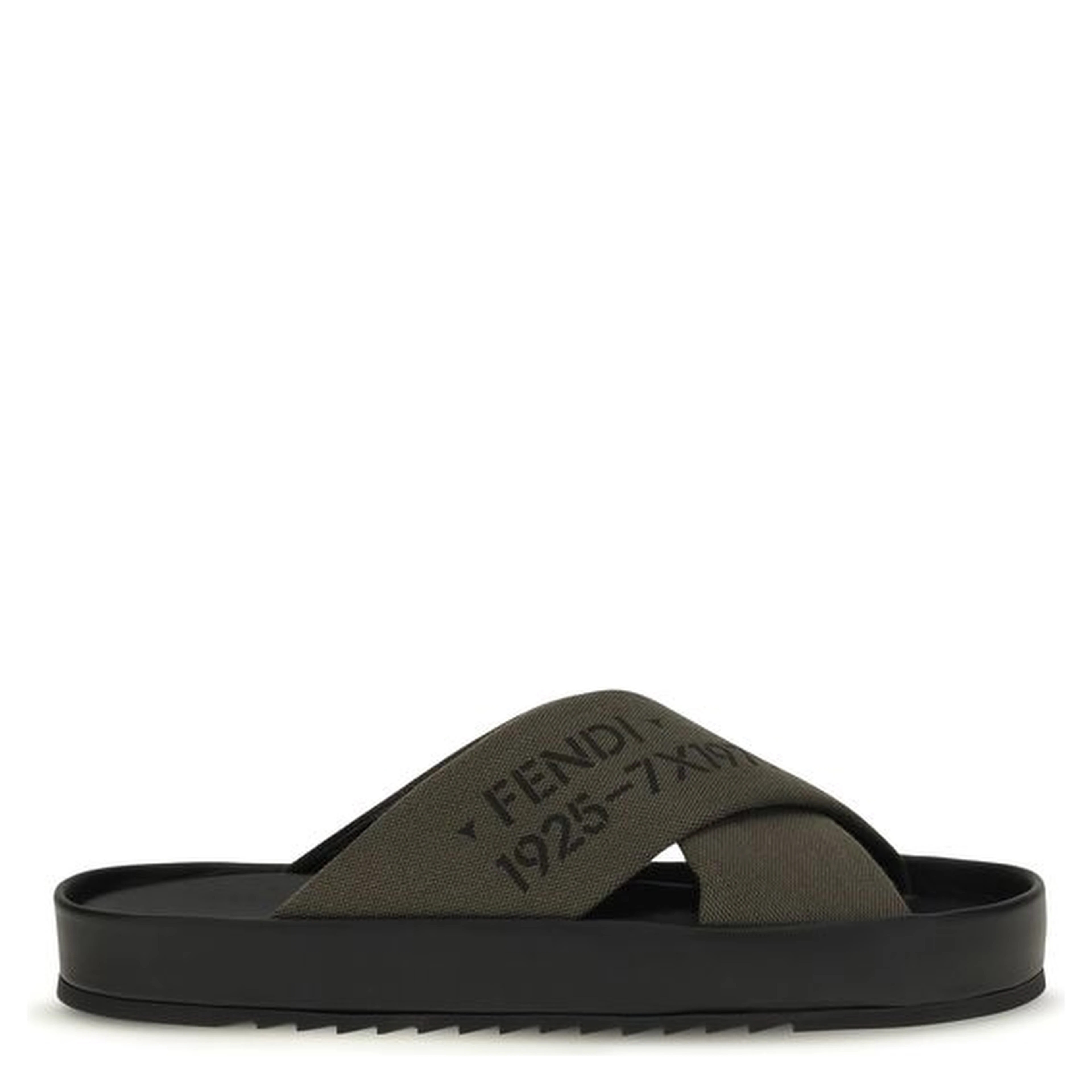 Bicolor Polyester Flat Sandals