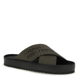 Bicolor Polyester Flat Sandals