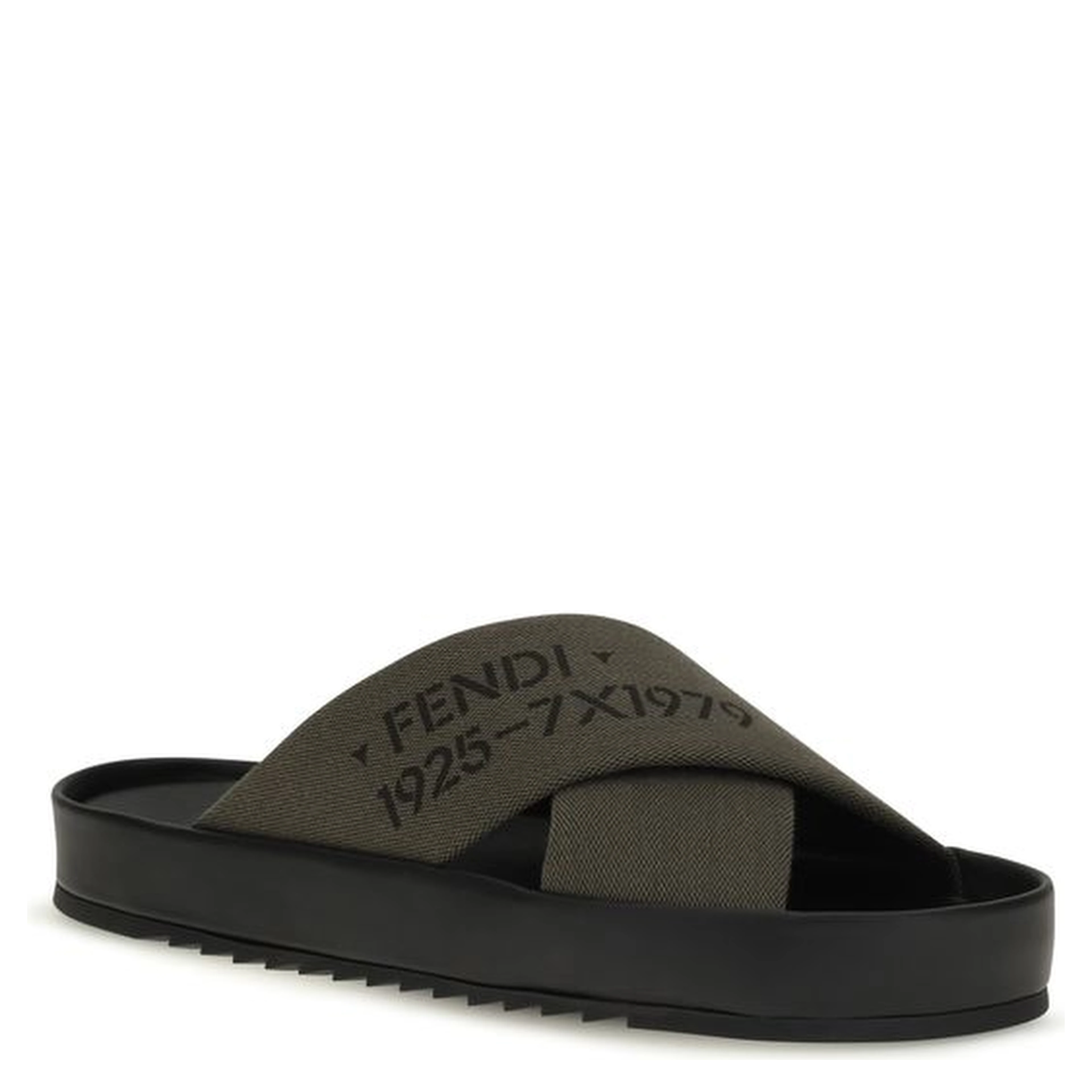 Bicolor Polyester Flat Sandals