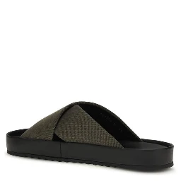 Bicolor Polyester Flat Sandals