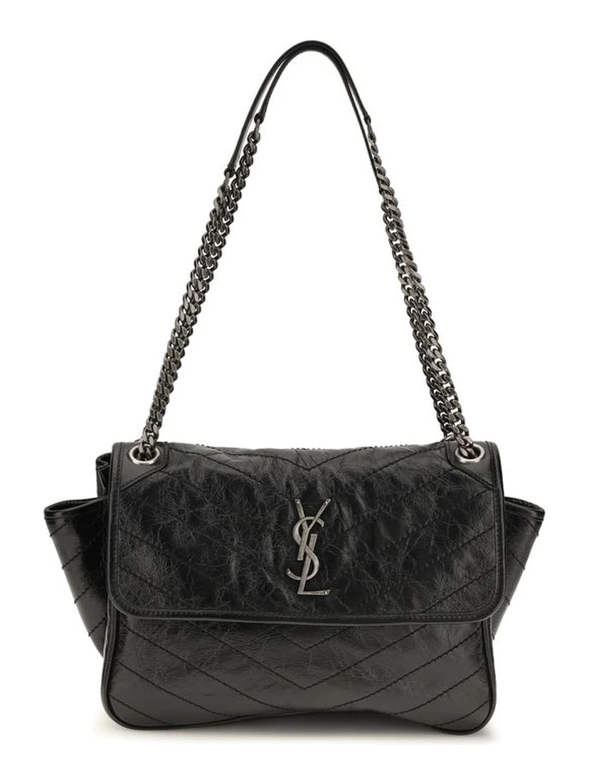 Black Calf Leather Bos Taurus Shoulder Bag