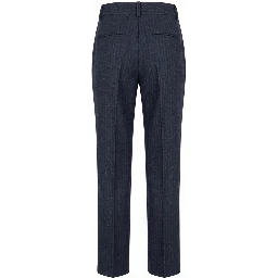 Blue Cotton Womens Pant