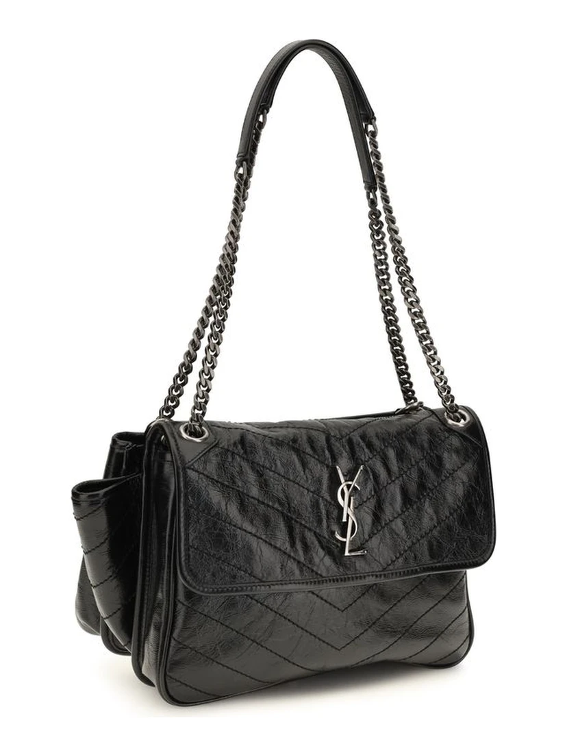 Black Calf Leather Bos Taurus Shoulder Bag