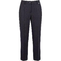 Blue Cotton Women Pants