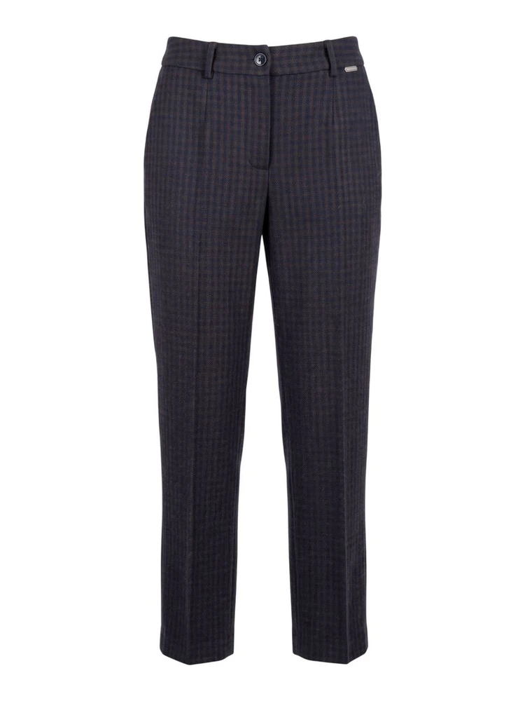 Blue Cotton Women Pants