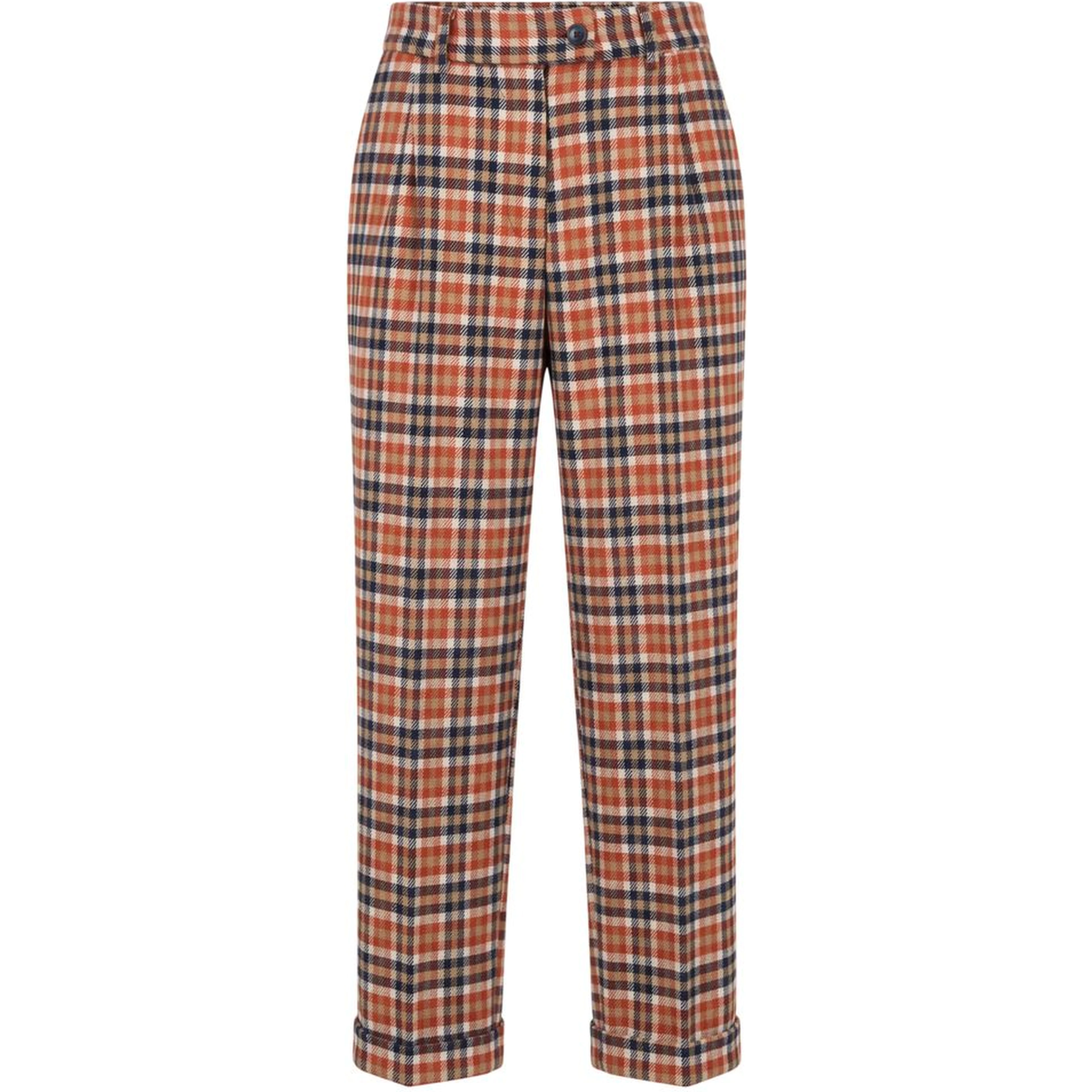 Orange Wool Women Pants