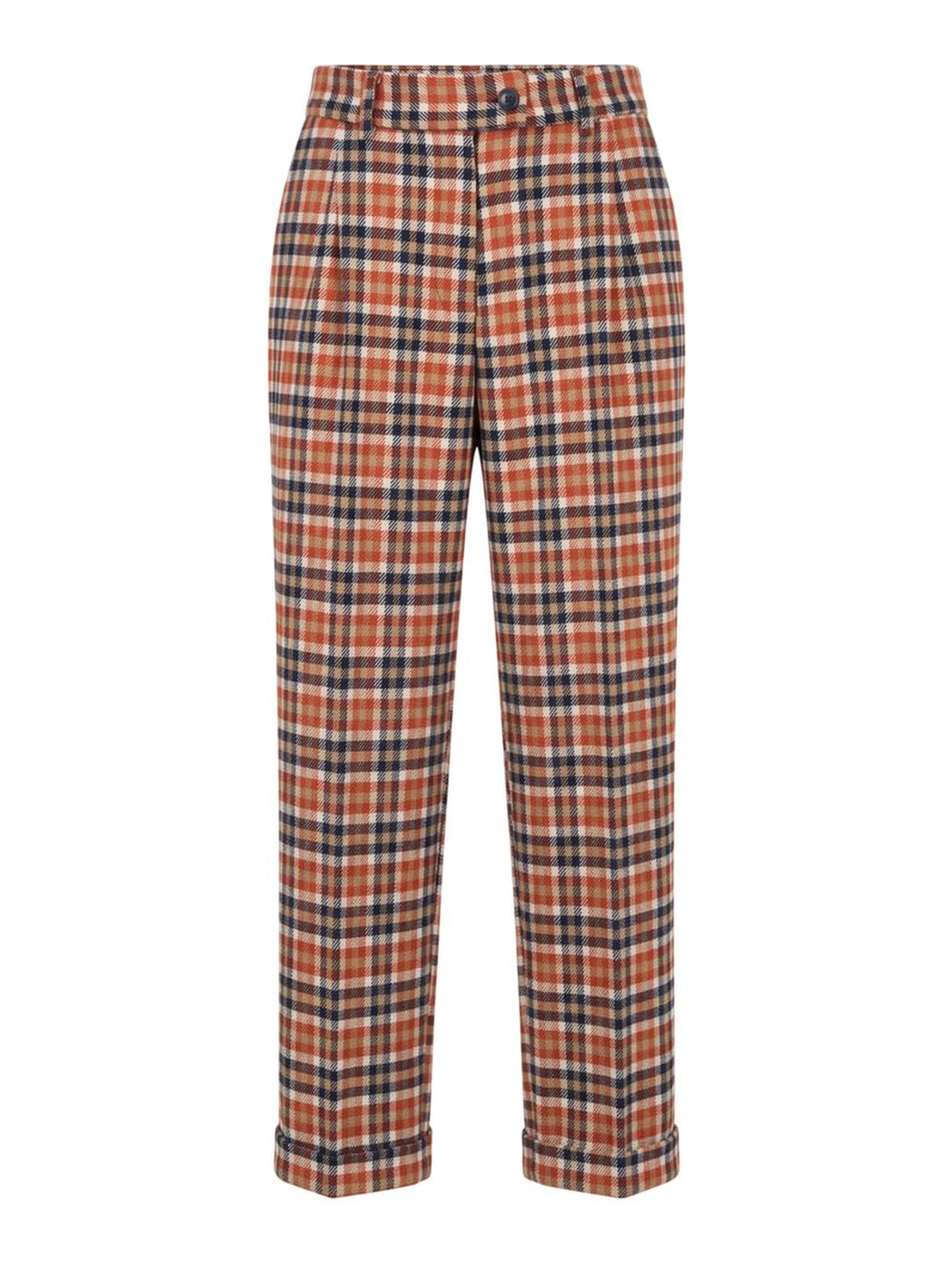 Orange Wool Women Pants