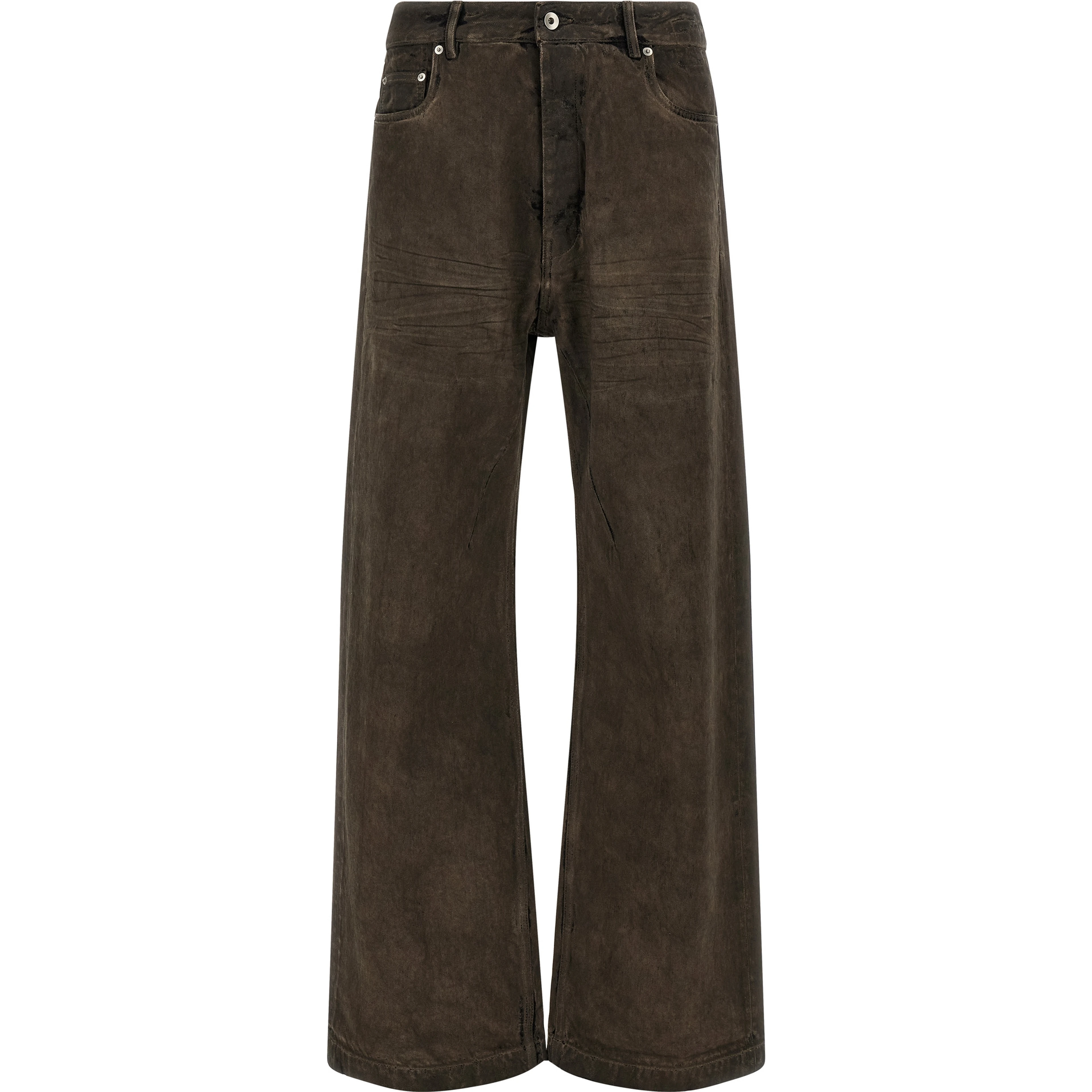 Brown Cotton Relaxed Fit Jeans