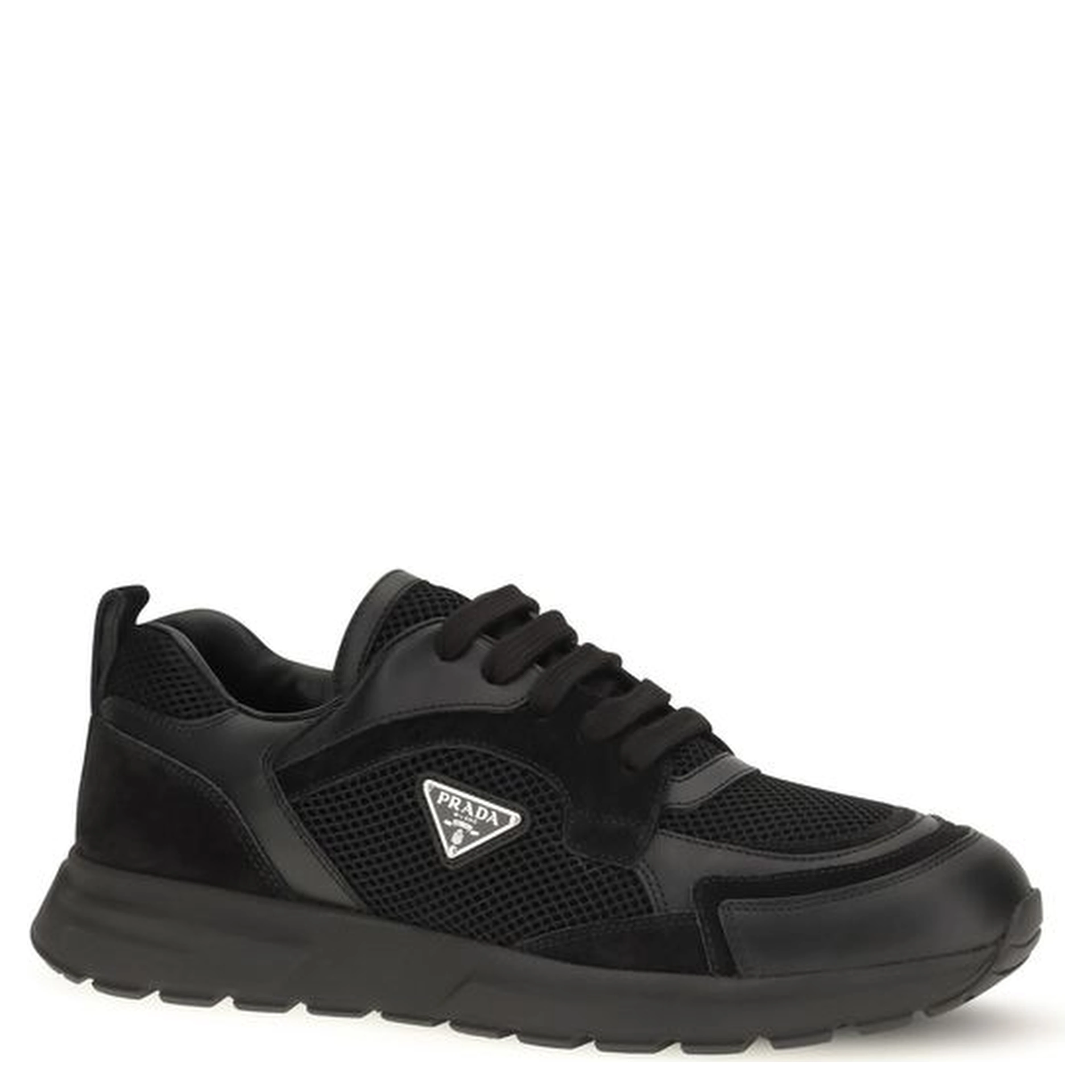 Black Fabric Athletic Sneakers