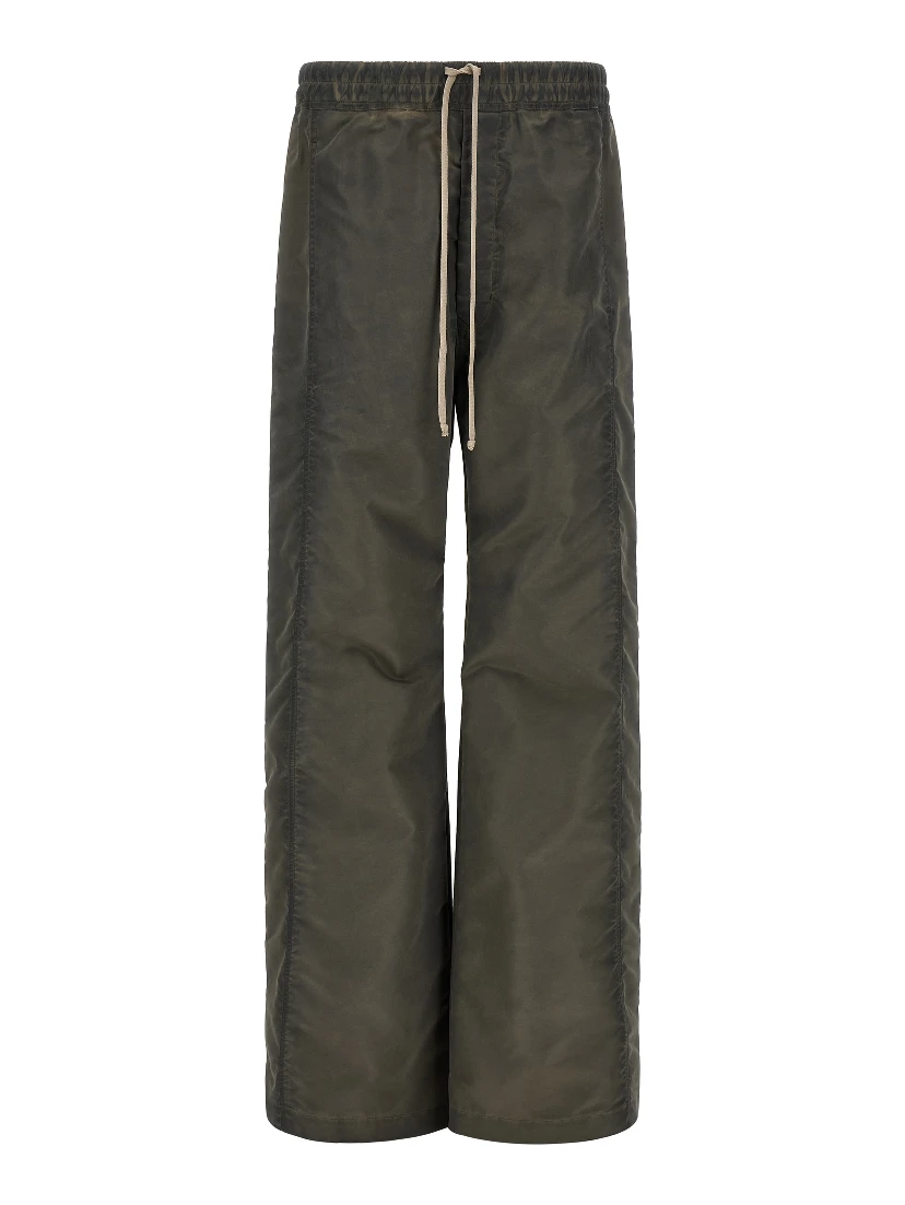 Gray Nylon Casual Pants
