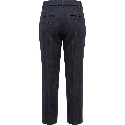 Blue Cotton Women Pants