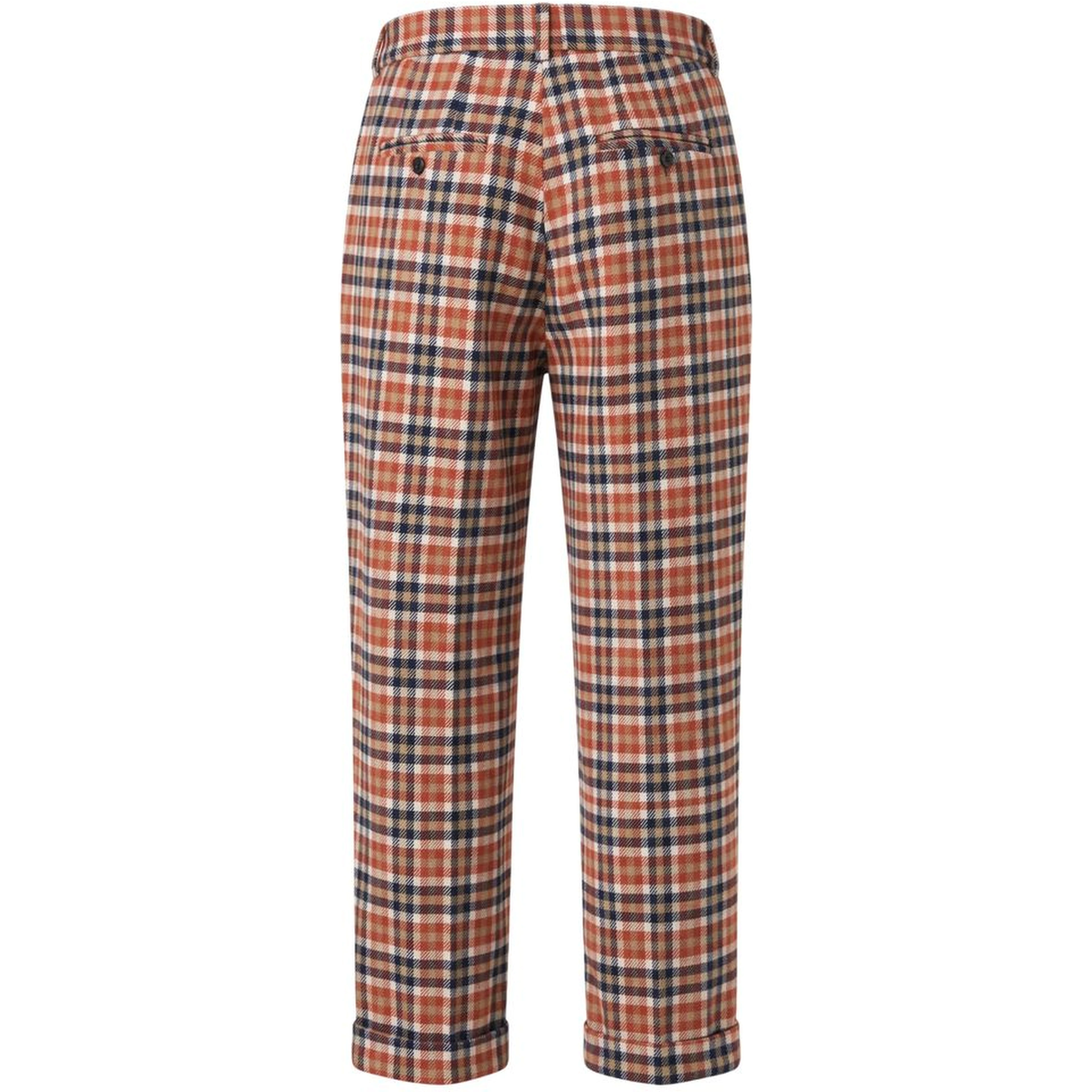 Orange Wool Women Pants