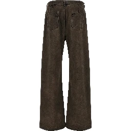 Brown Cotton Relaxed Fit Jeans