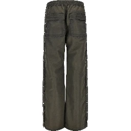 Gray Nylon Casual Pants