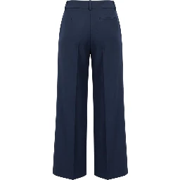 Blue Viscose Women Pants