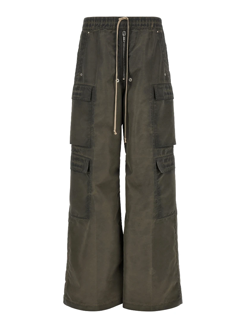 Gray Nylon Cargo Pants