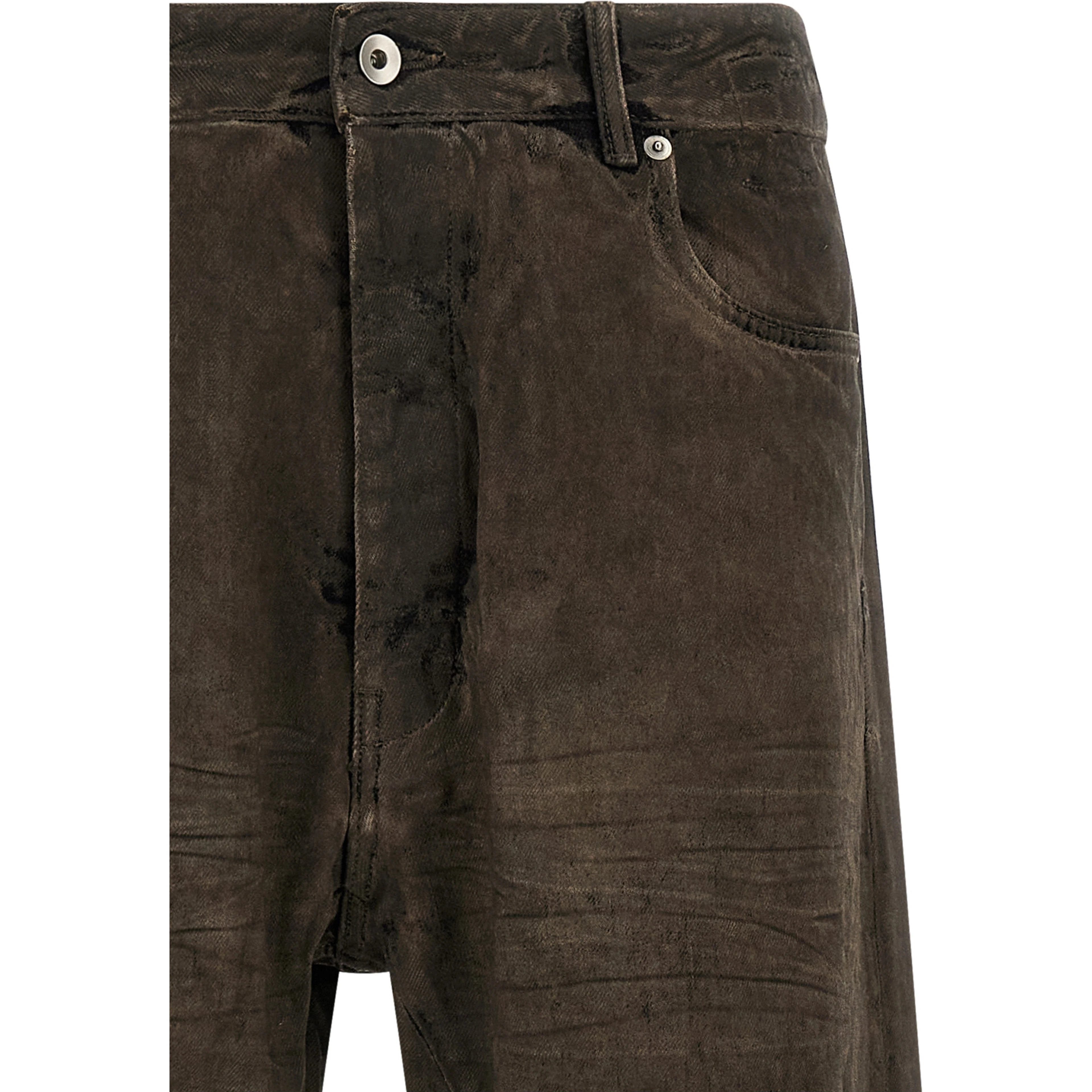 Brown Cotton Relaxed Fit Jeans