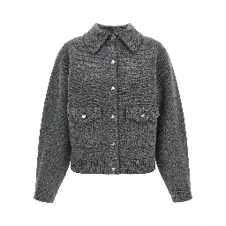 Gray Wool Bomber