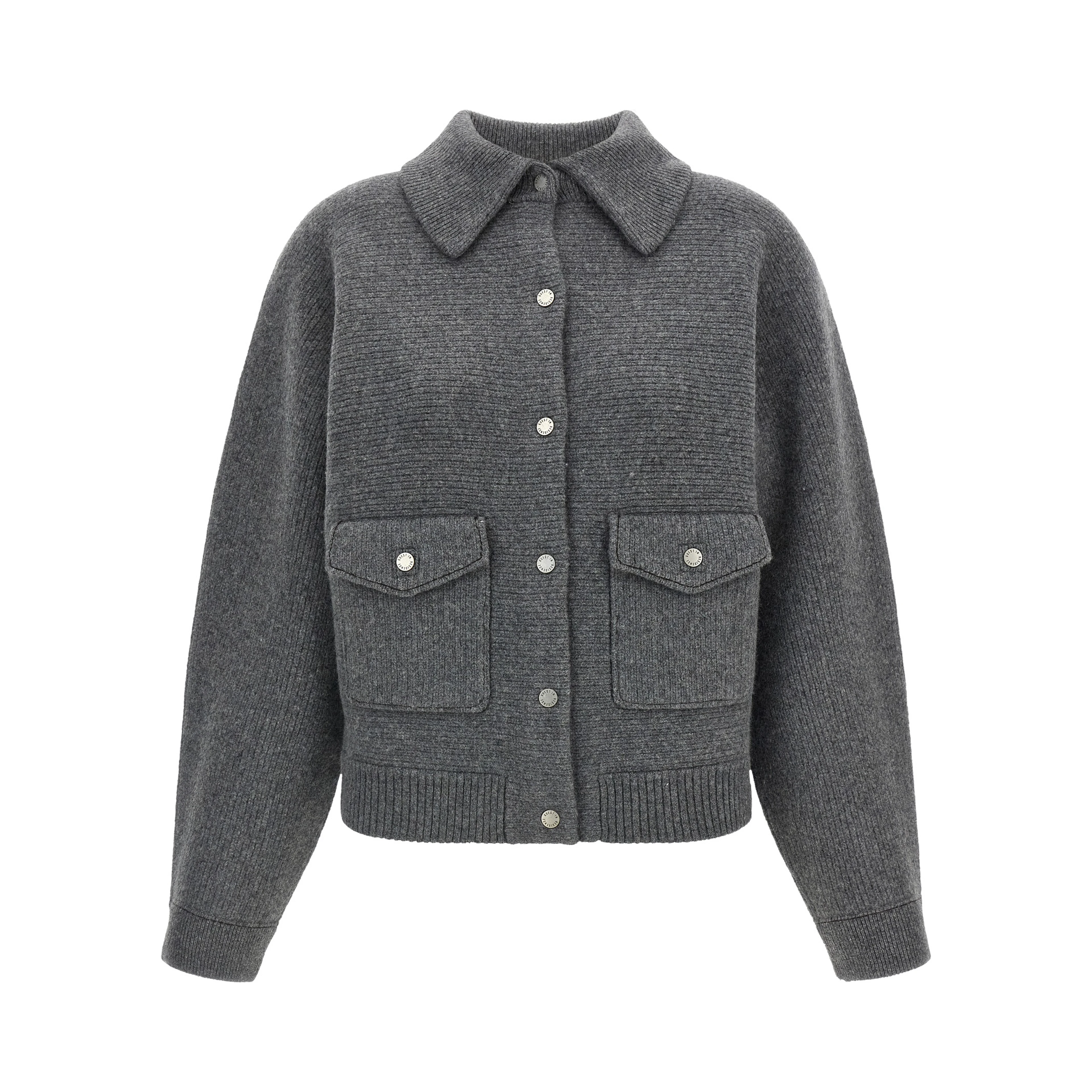 Gray Wool Bomber