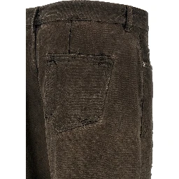 Brown Cotton Relaxed Fit Jeans