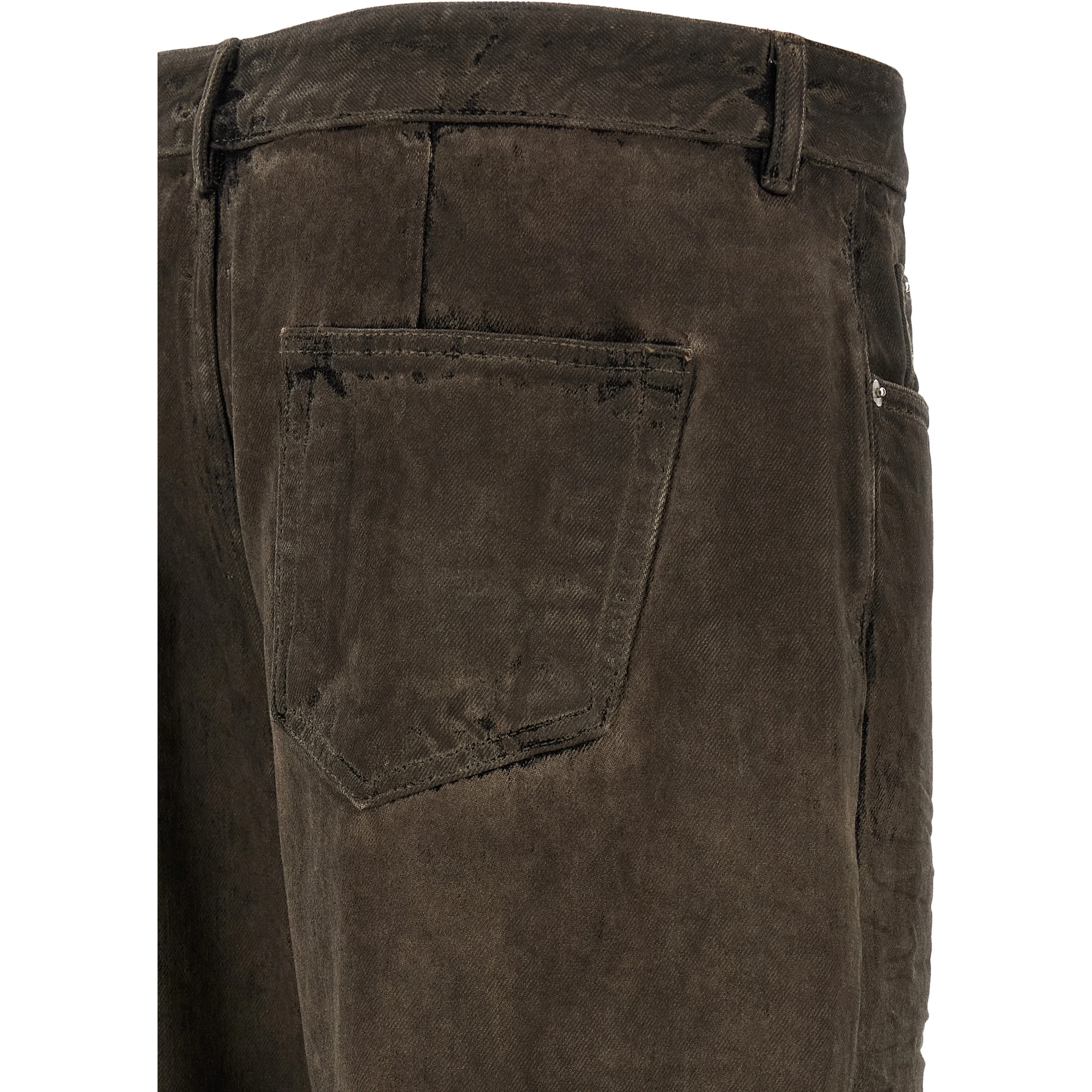 Brown Cotton Relaxed Fit Jeans