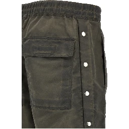 Gray Nylon Casual Pants