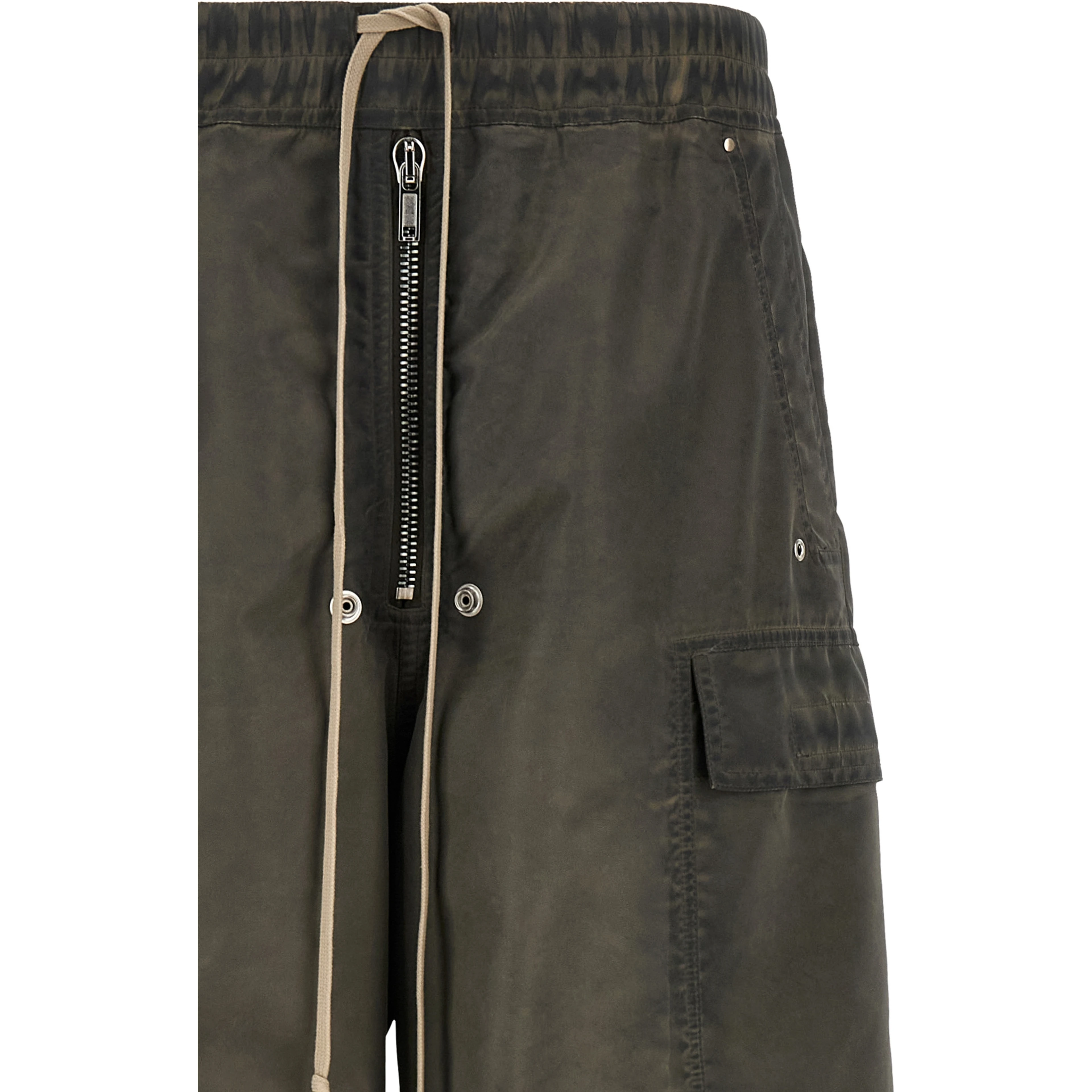 Gray Nylon Cargo Pants
