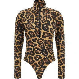 Brown Polyester Bodysuit
