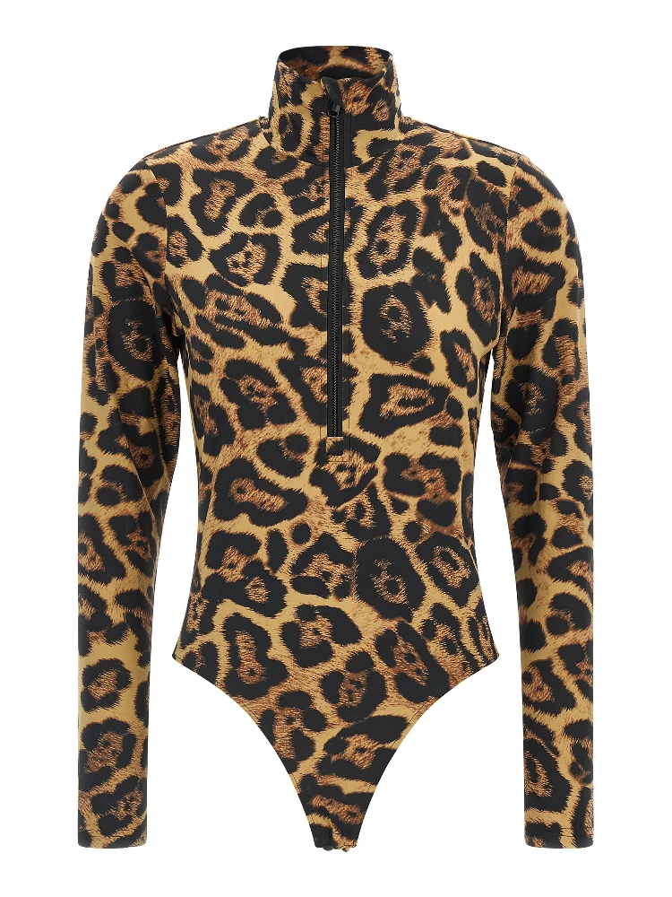 Brown Polyester Bodysuit
