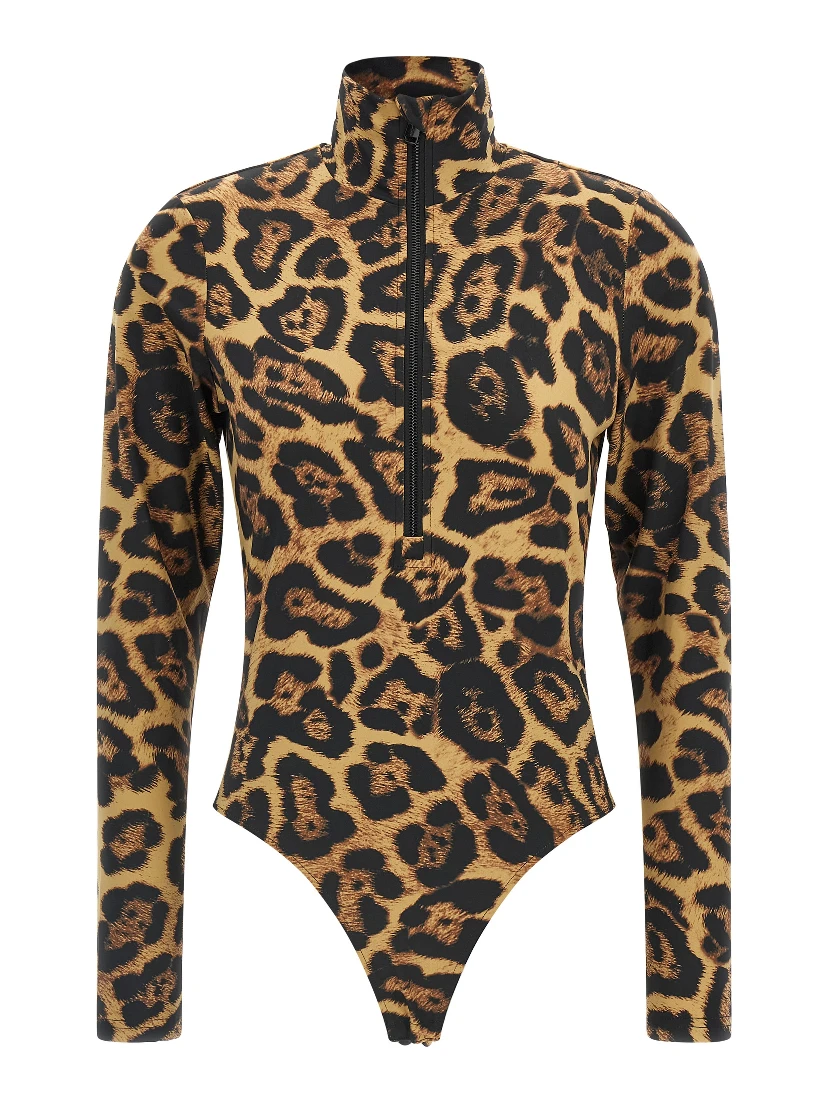 Brown Polyester Bodysuit