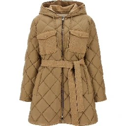 Beige Polyester Full-Length Jacket