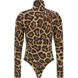 Brown Polyester Bodysuit
