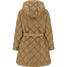 Beige Polyester Full-Length Jacket