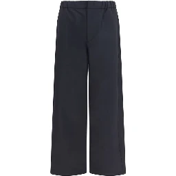 Black Nylon Casual Pants