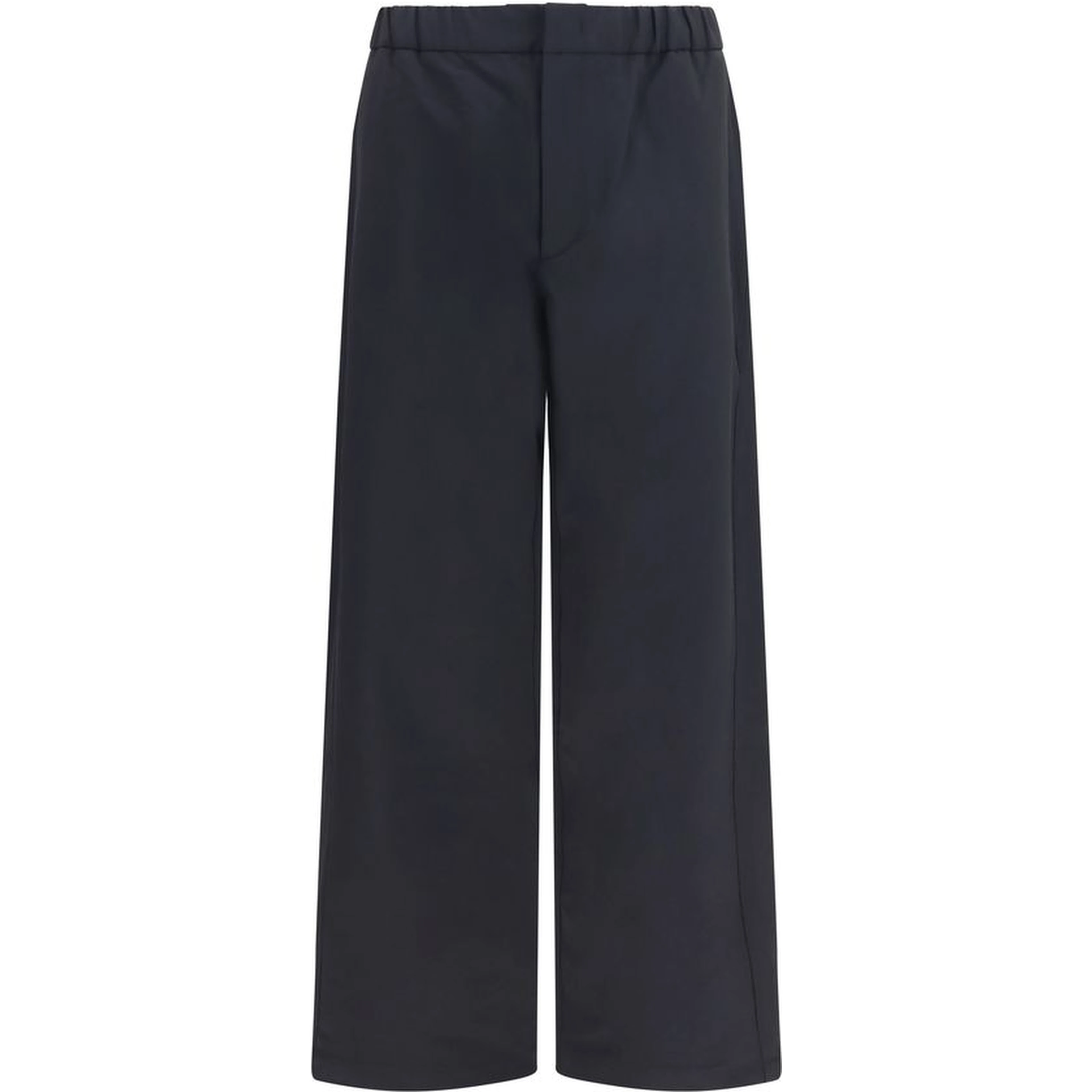 Black Nylon Casual Pants