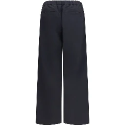 Black Nylon Casual Pants