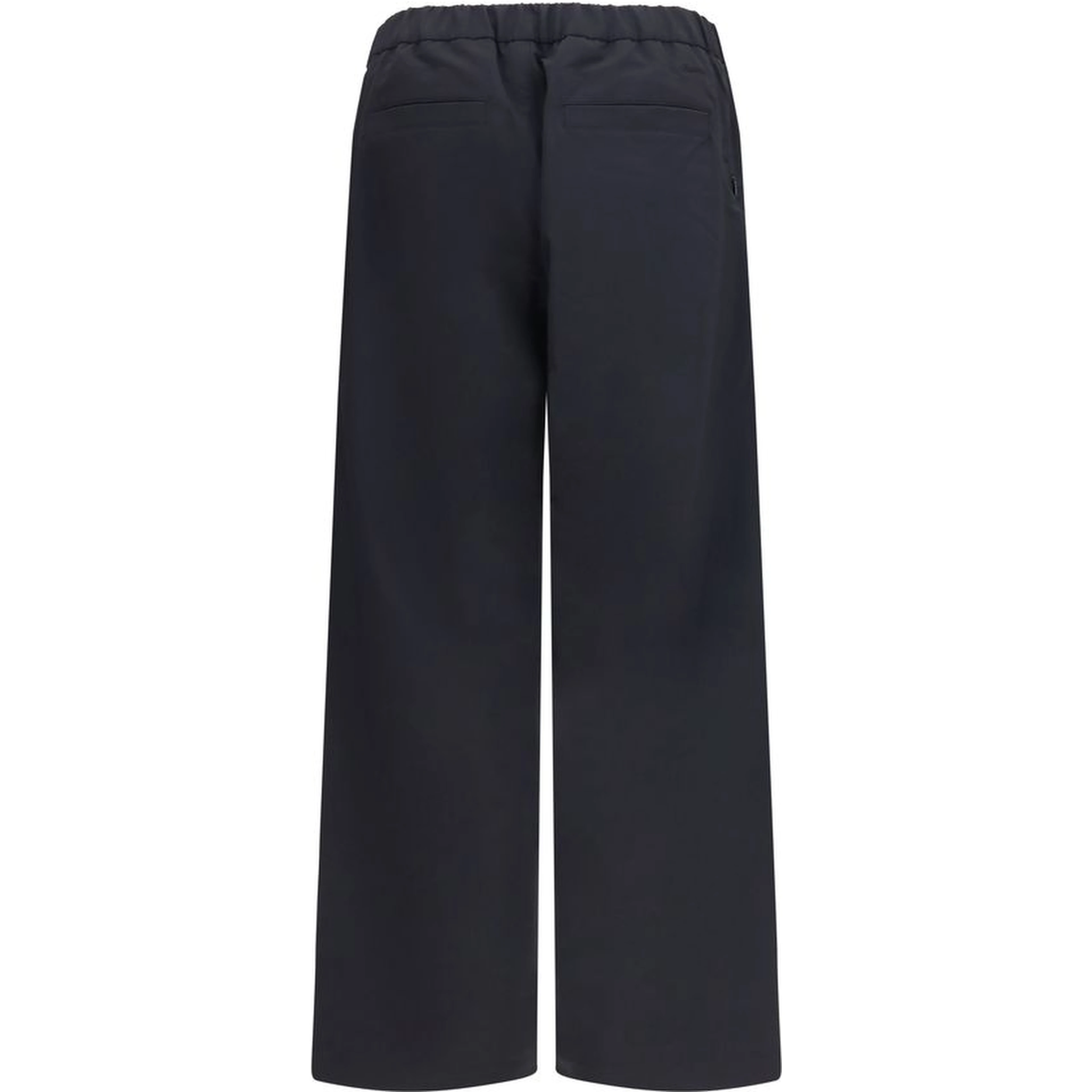 Black Nylon Casual Pants