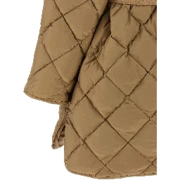 Beige Polyester Full-Length Jacket