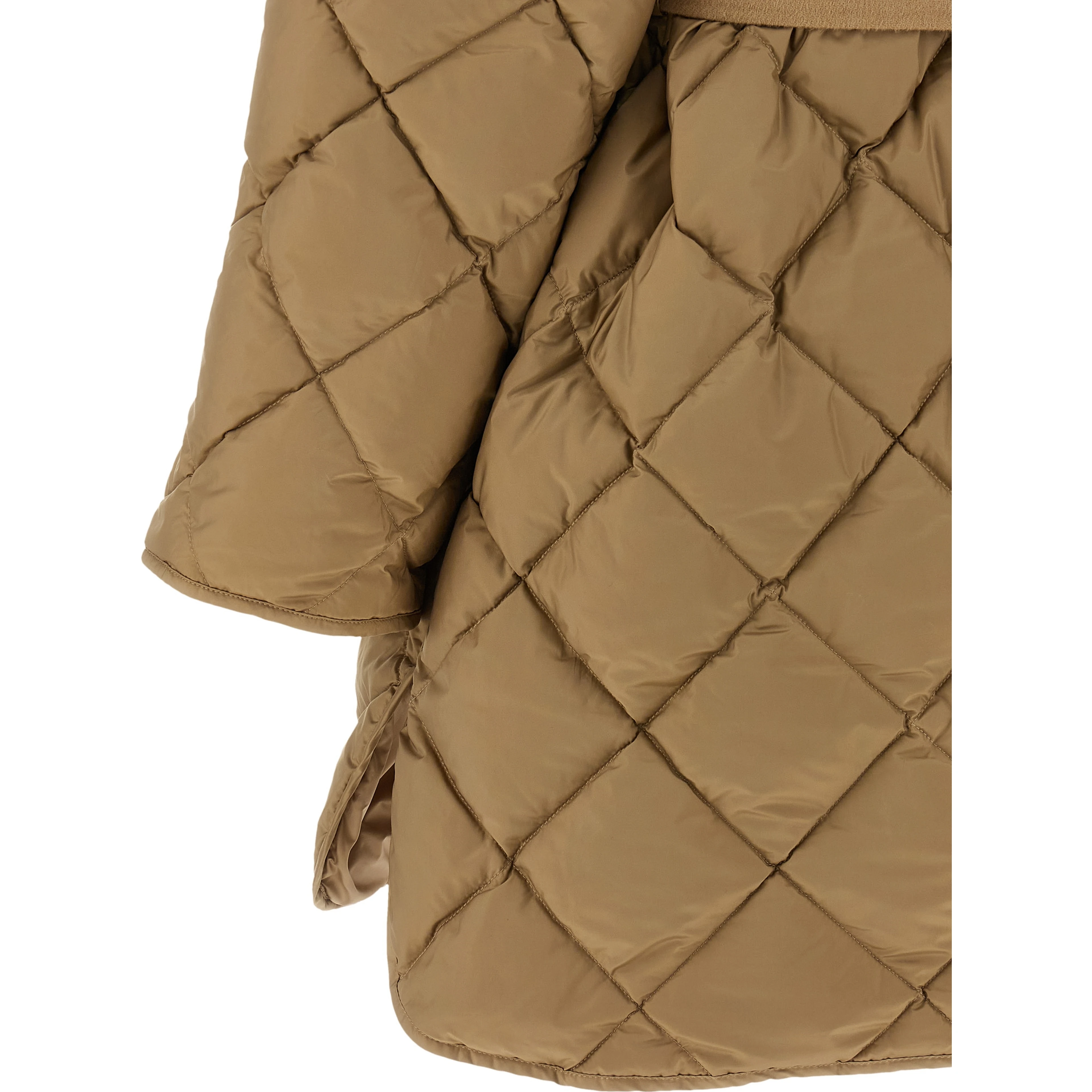 Beige Polyester Full-Length Jacket