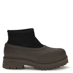 Brown Rubber Ankle Boots