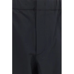 Black Nylon Casual Pants