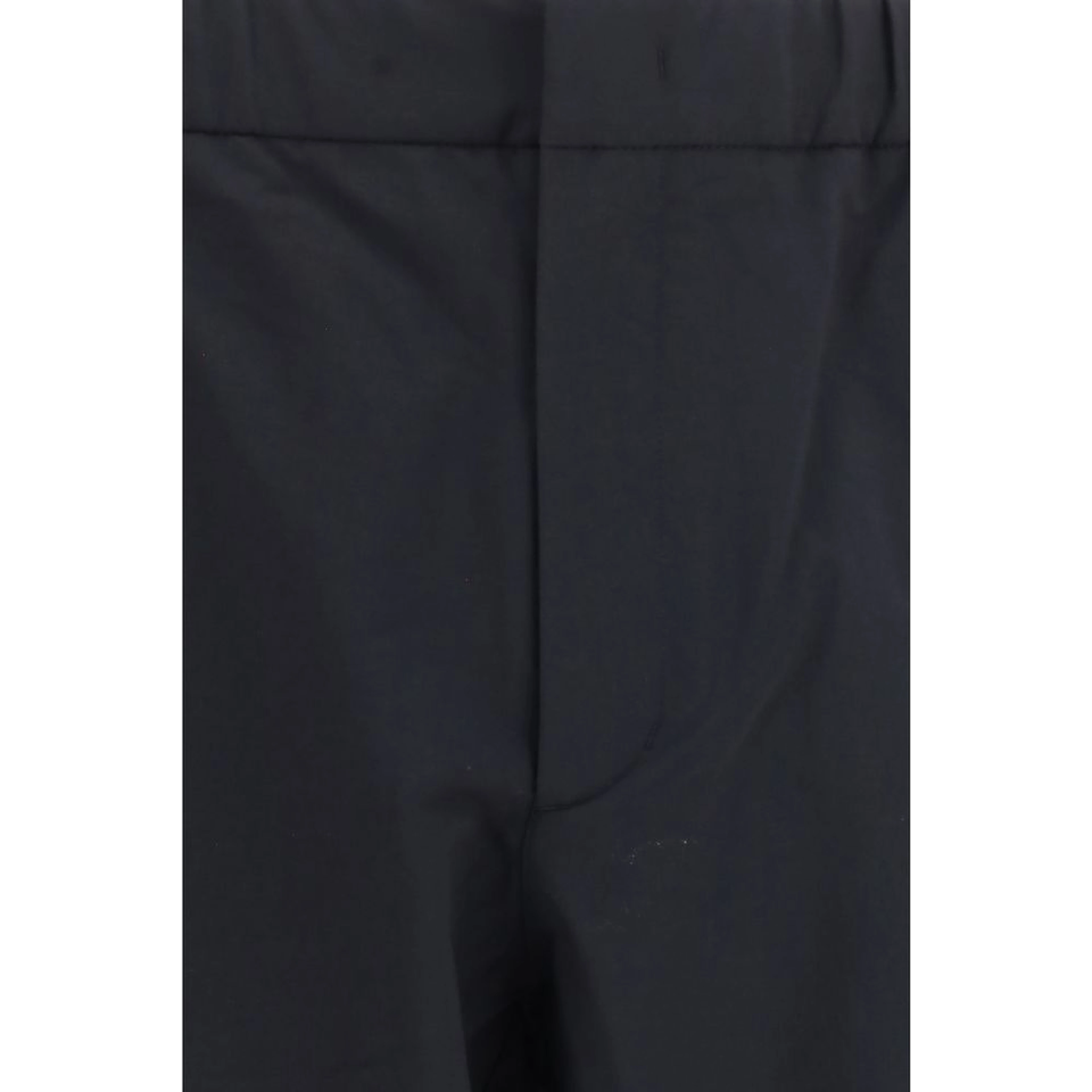 Black Nylon Casual Pants