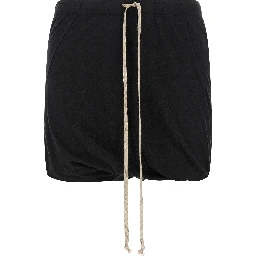 Black Cotton Bermuda Shorts